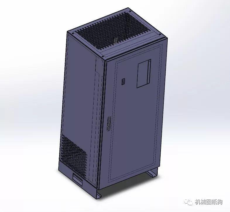 工程机械大功率电源柜柜体钣金结构3d图纸solidworks设计
