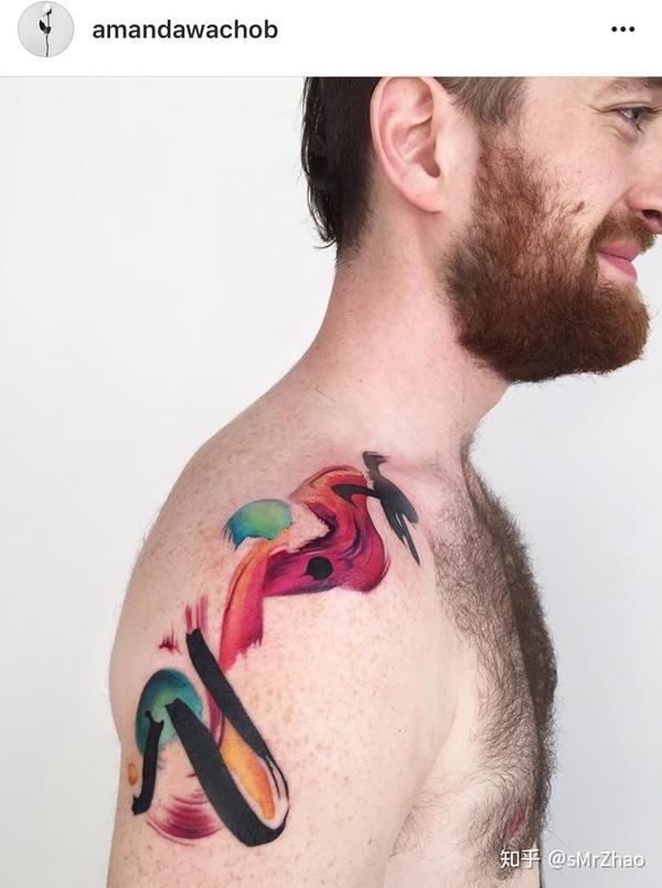 smrzhao纹身推荐第131期金属丝绸晕染