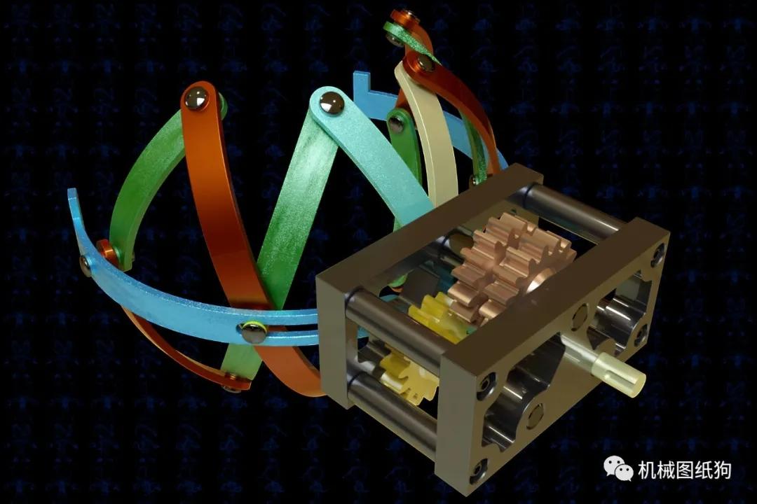 生活艺术球形夹持器机关模型3d图多种格式