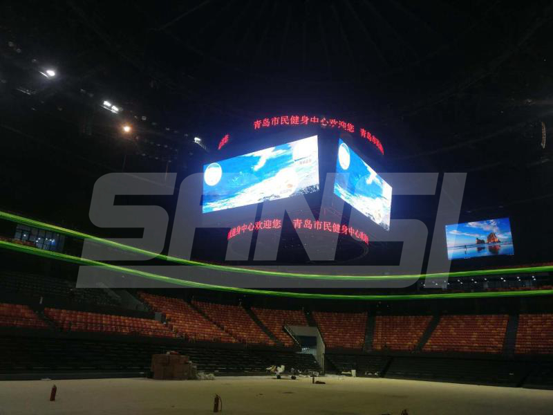 体育场馆显屏案例∣从中国首块符合nba赛事标准的led斗型屏说起