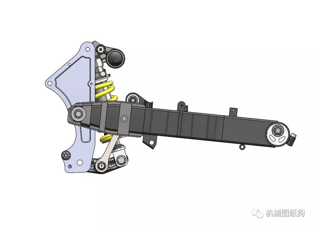 【工程机械】suzuki goose 350摩托车后悬架连杆3d数模图纸 step igs