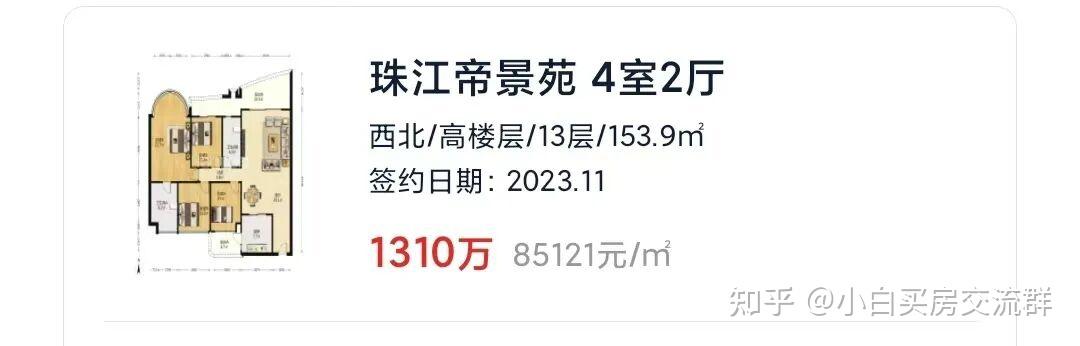 跌麻了,广州一线江景豪宅,珠江帝景苑单价不到5万?! - 知乎