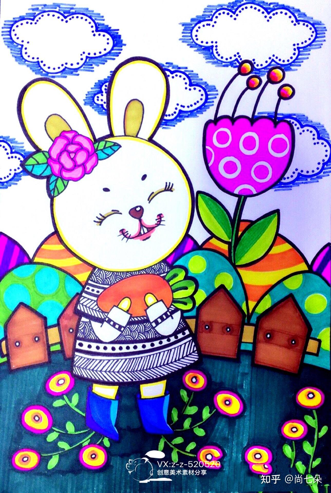 创意儿童画马克笔水彩漫画插画卡通画涂鸦儿童美术学习资料绘画素材