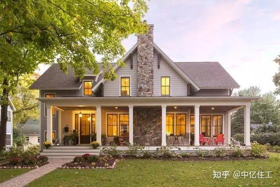 一组美式田园风格轻钢小别墅款款让人心动