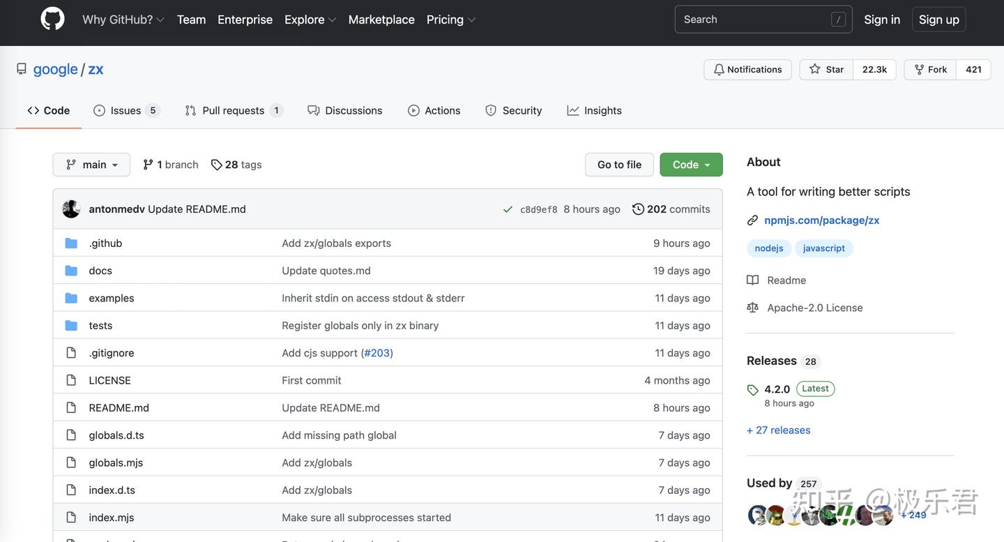 github 22.3k 谷歌新开源项目--zx ，帮助你写出更好的脚本 - 知乎