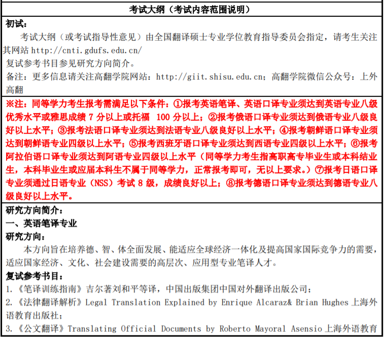 上海外國語大學2021年碩士學位研究生招生簡章發佈英語口筆譯招生增加