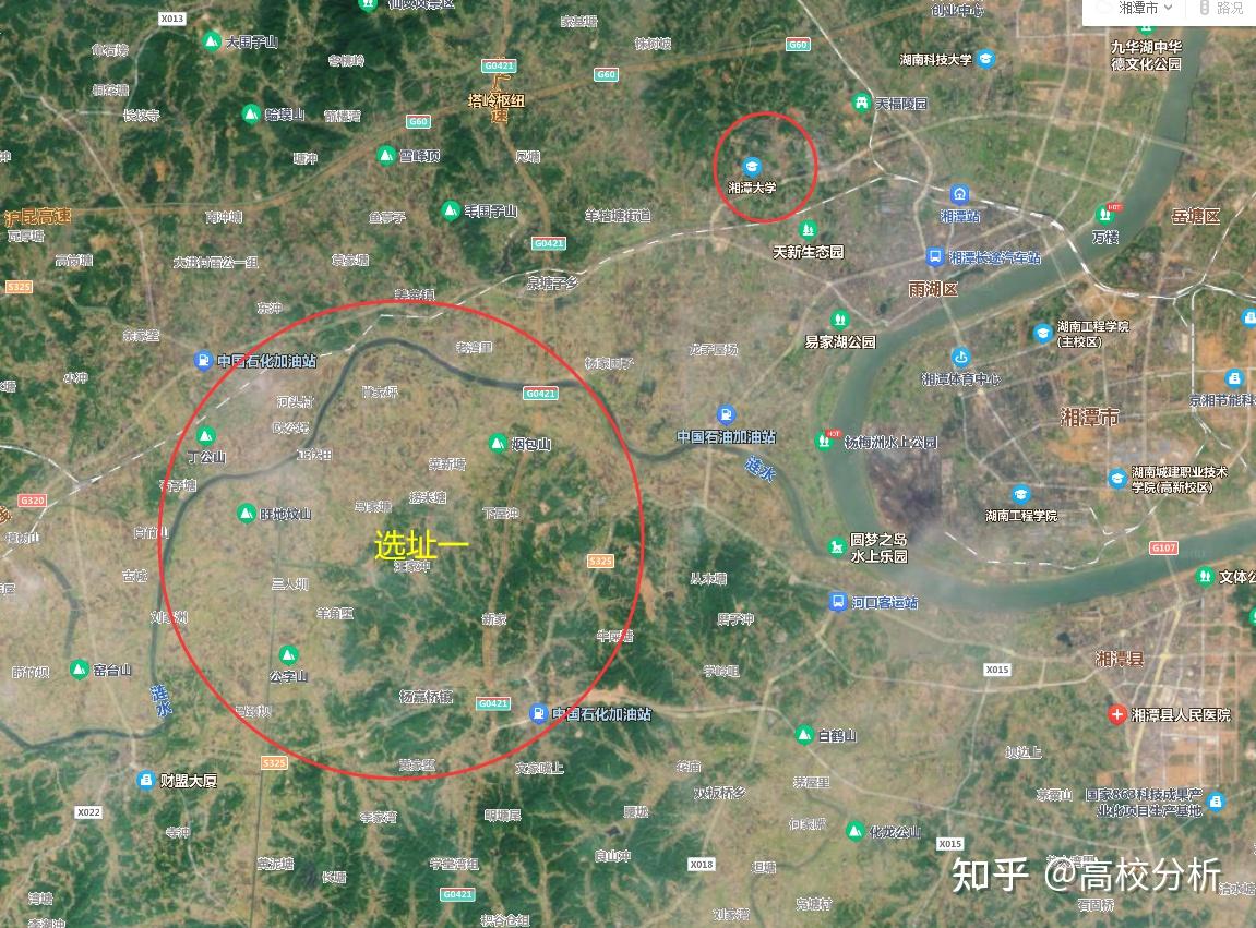 一,1958年湘潭大学校址卫星地图选址依据文