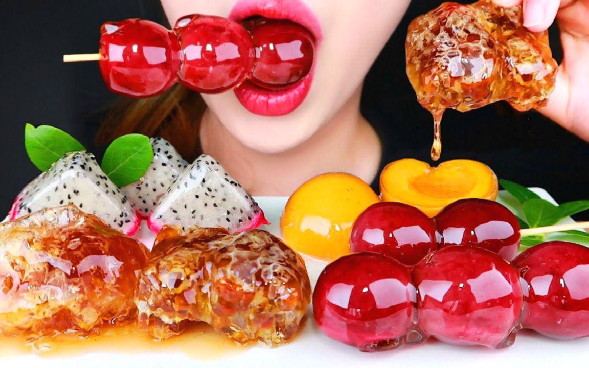 sun as ☆ 甘甜红心火龙果糖葫芦 食音咀嚼音