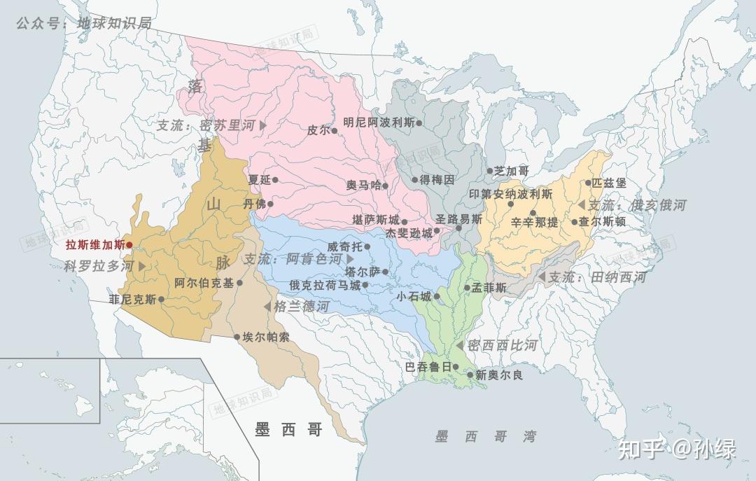 拉斯维加斯就是一个(下图可滑动)▼那些大型河流沿岸的补给点就显得