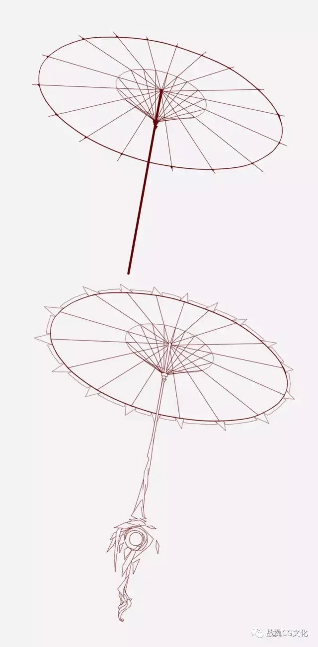 油纸伞图片 手绘简单图片
