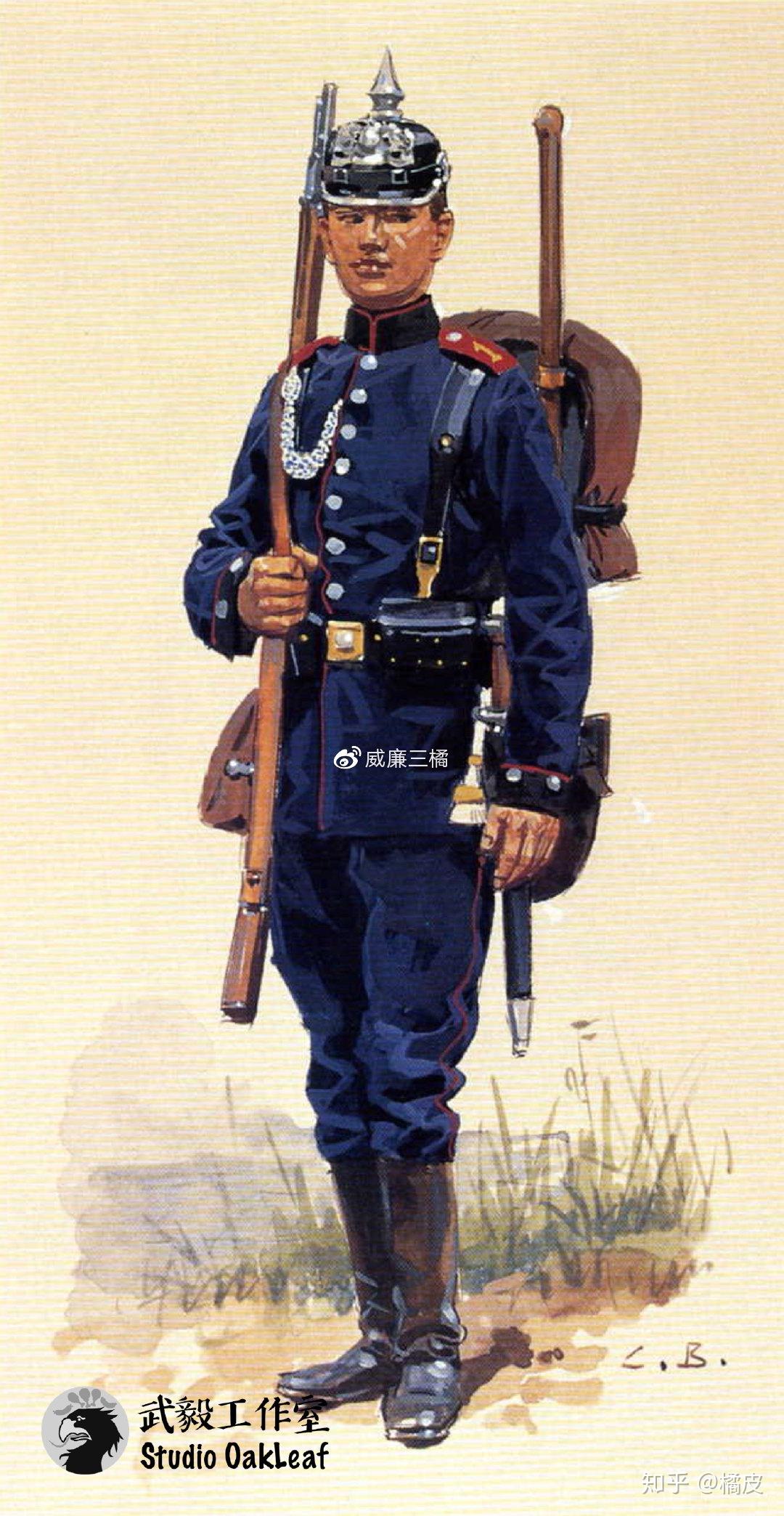 王家巴伐利亚第一工兵营士兵注释:该团建于1900年,慕尼黑驻防;图中