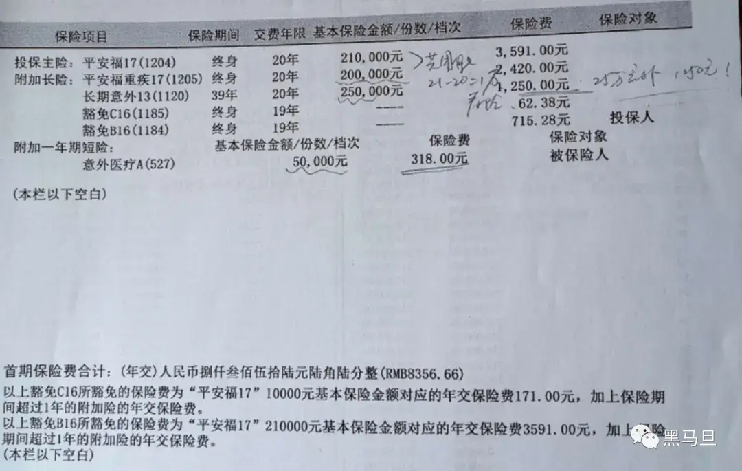 我家的保单整理平安福