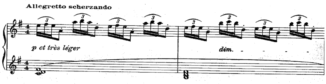 这是最简单的织体,和弦中的音同时发声,在五线谱上看起来像一个柱子一