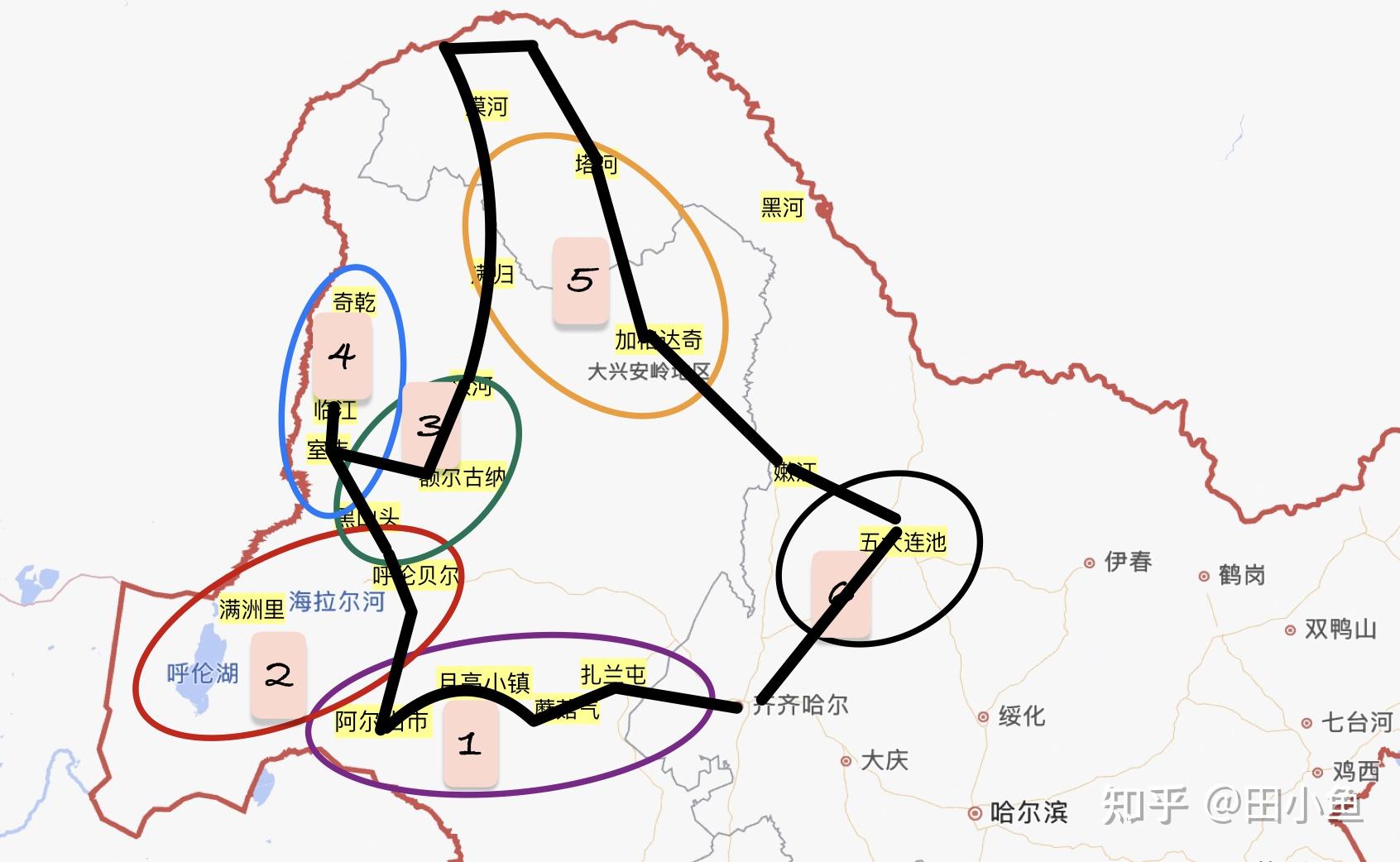 区域1主要是天池群,也有成片的森林;区域2当然是名声响亮的大草原的
