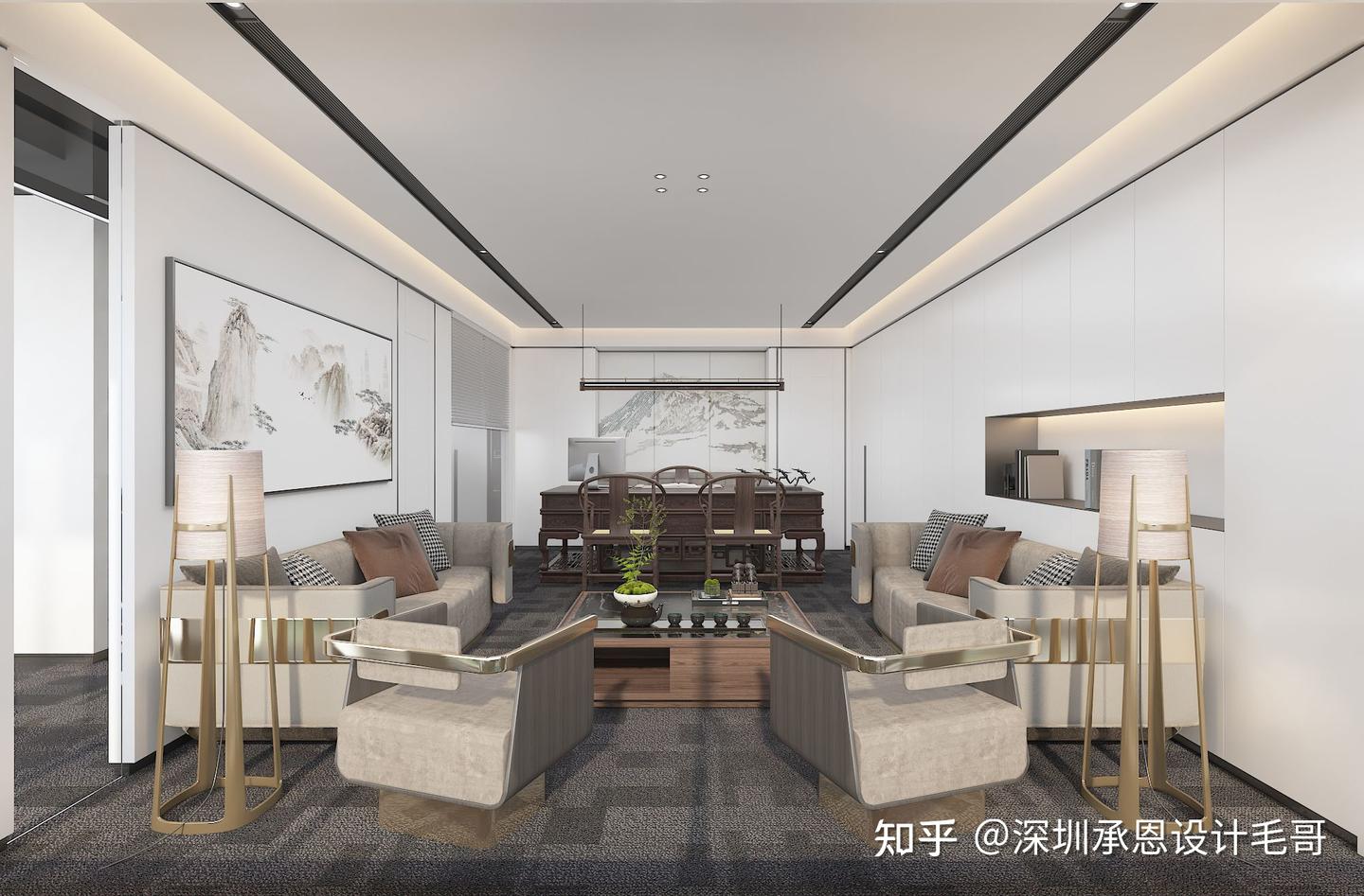 现代极简风格办公室设计方案 - 知乎