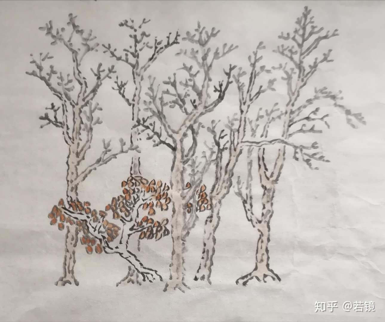 怎样学国画 二 添叶法及杂树画法 - 知乎