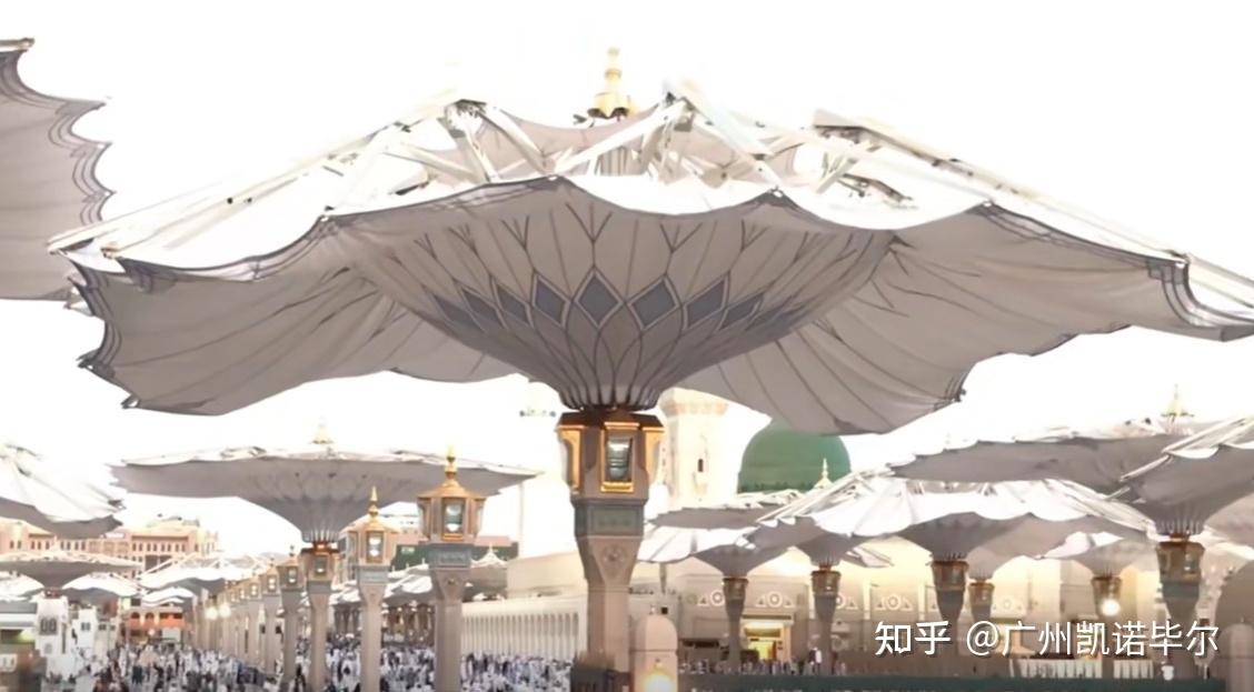 仿制伊斯兰圣地麦加超级大伞,遥控打开十几吨的巨型遮阳伞 - 知乎
