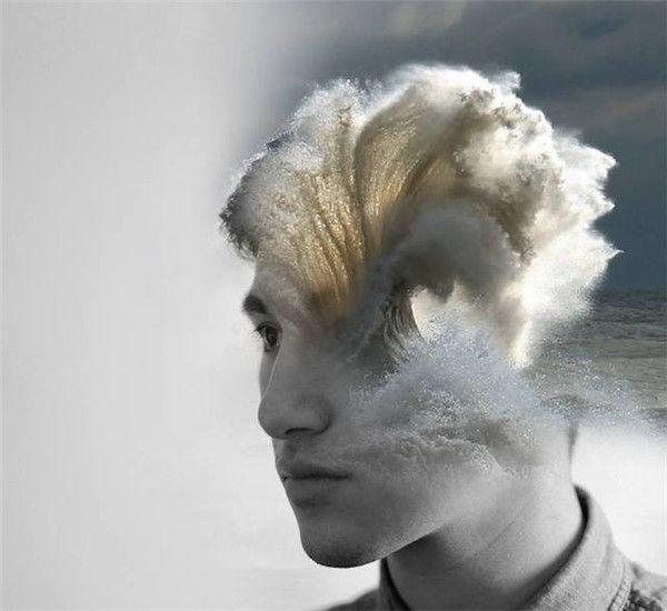 影像重叠的浪漫人体摄影