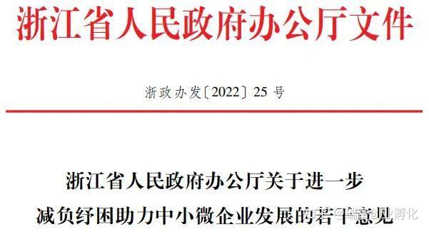 浙江省人民政府办公厅关于进一步减负纾困助力中小微企业发展的若干