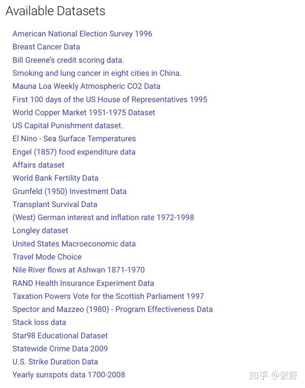 Statsmodels Dataset Package Statsmodels dataset package