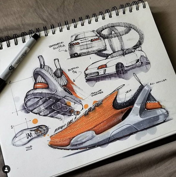 设计手绘仿生设计2跑鞋设计