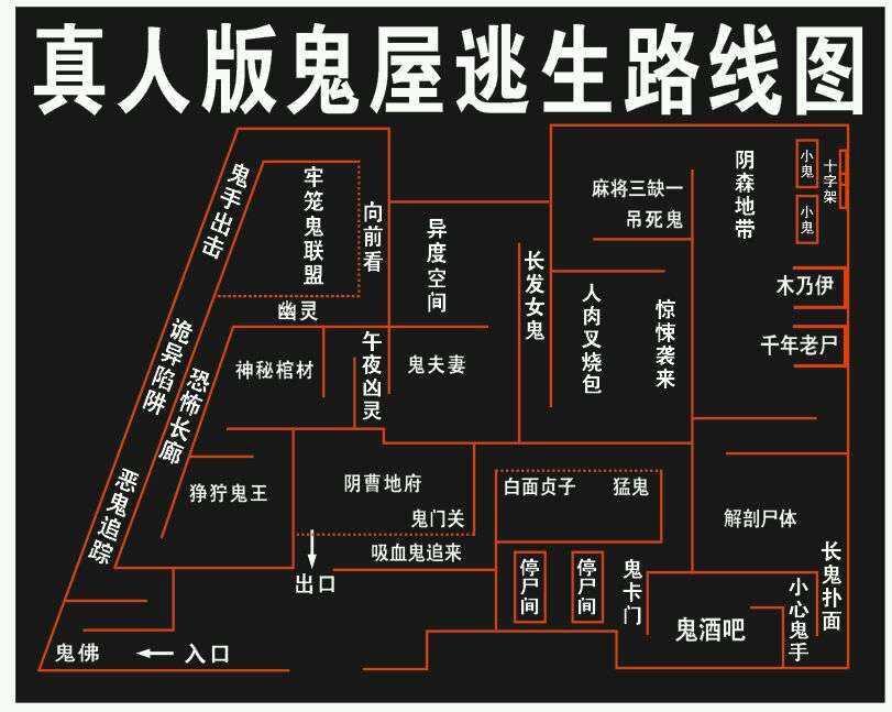 我想知道这是哪个地方的鬼屋逃生路线图想去玩啊