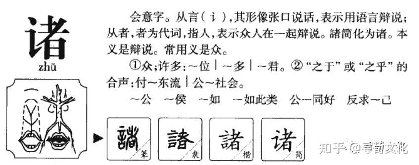 诸姓汉字演变过程和诸氏起源荀卿庠整理 - 知乎