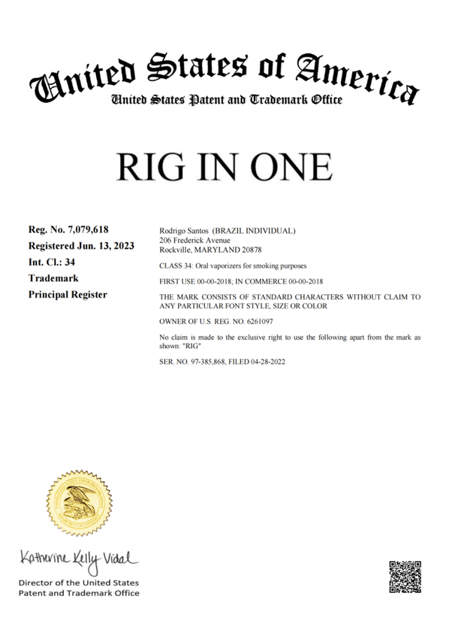 隐匿案件!rio烟草雾化器商标专利维权发案 案件号:24-cv-2884