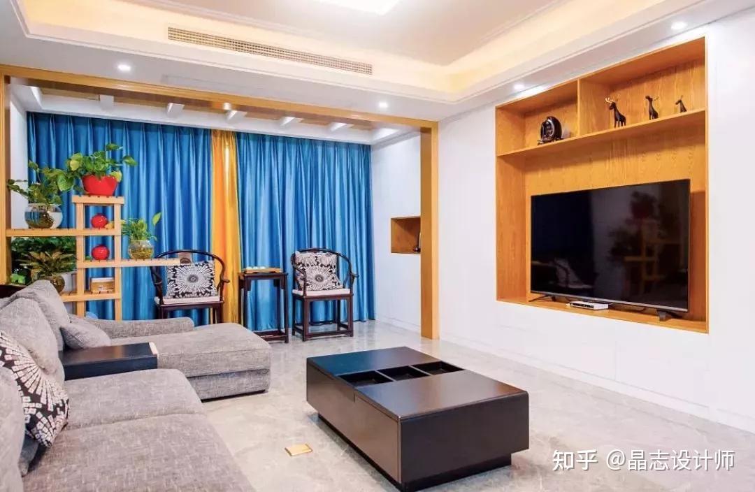 小户型客厅的电视背景墙设计，这样弄好看又实用 - 知乎