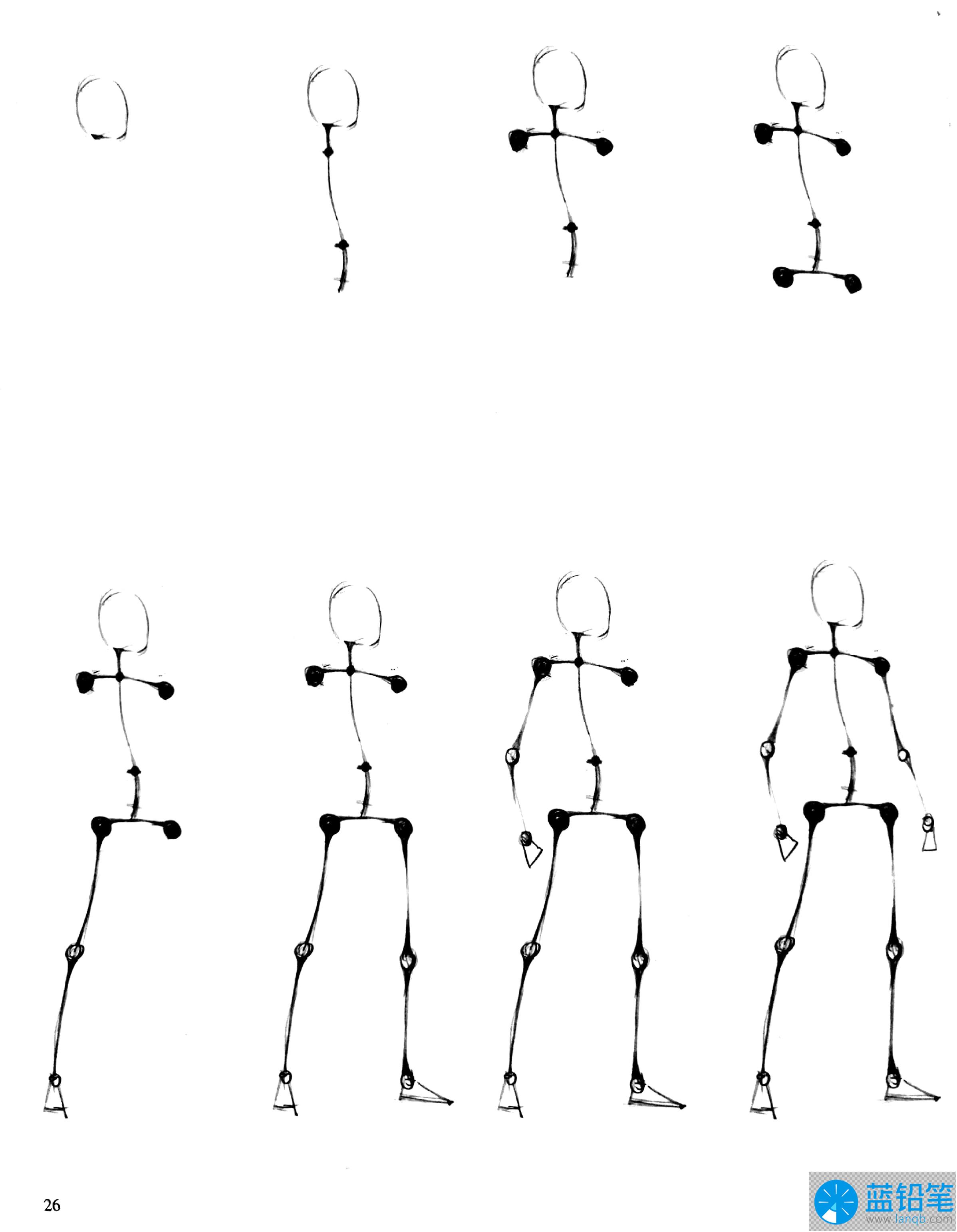 绘画入门第二弹从火柴人开始分析人体结构