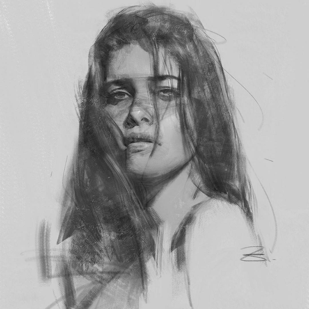 作品欣赏审美提高素描头像