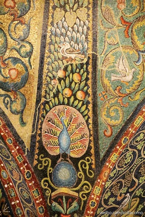 世界文化遗产:拉文纳古迹中的马赛克:圣维塔莱教堂,约540年(查士丁尼