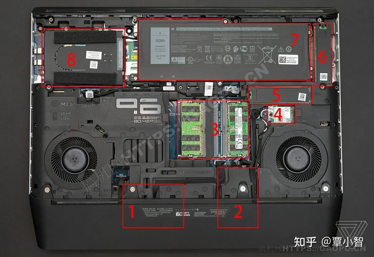 外星人alienwarearea51m拆解加装固态硬盘和内存条