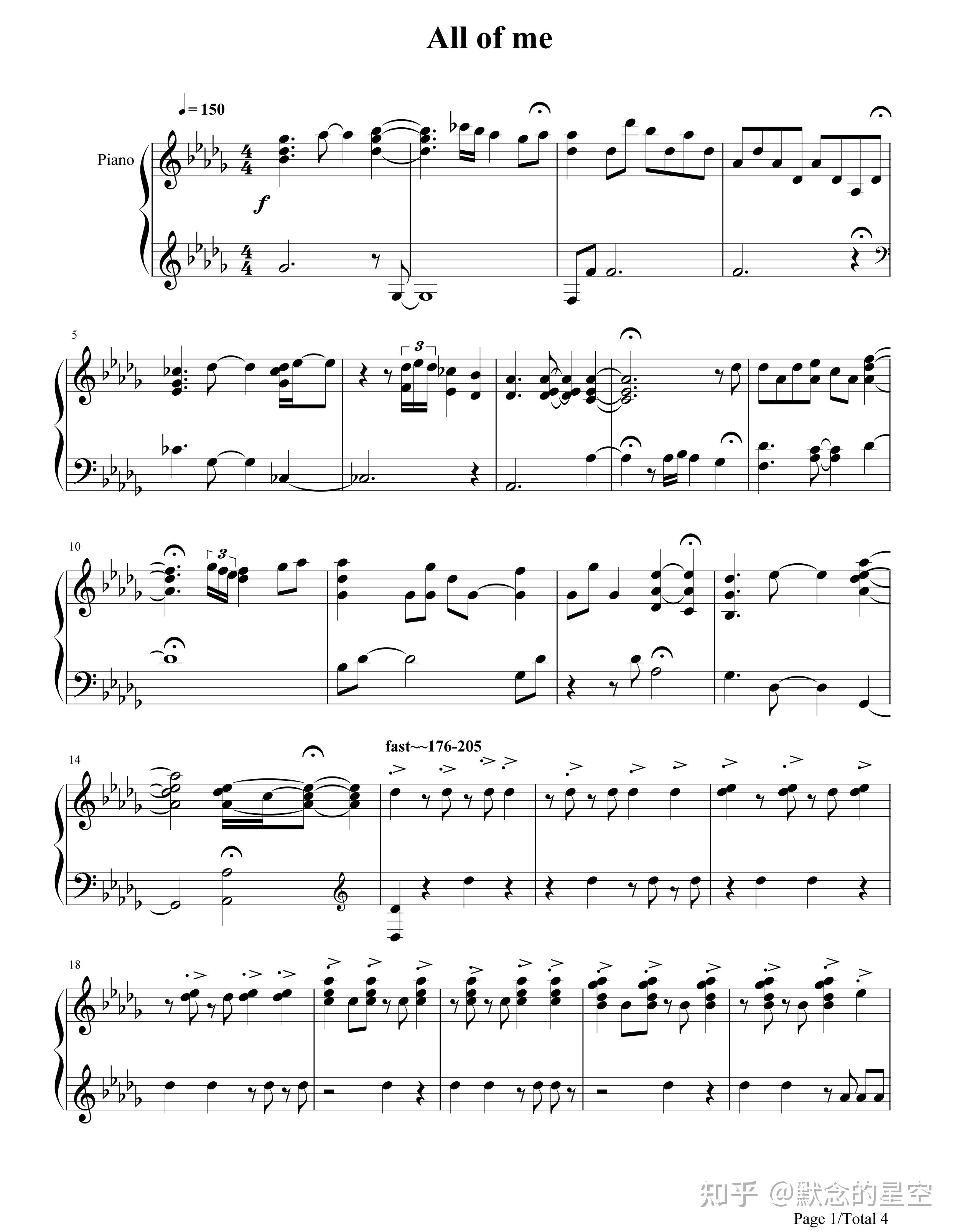 钢琴谱双手简谱双版本allofmejonschmidtallofme是由美国新世纪音乐