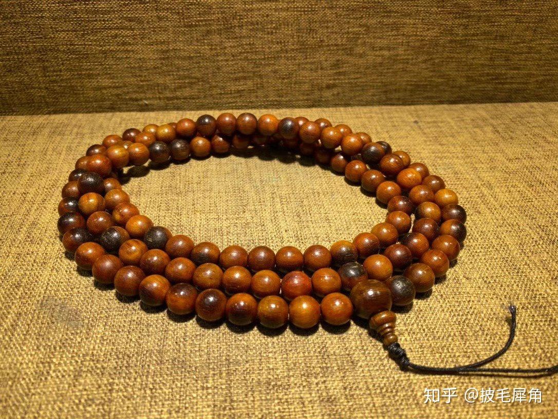 披毛犀角108佛珠手串欣赏