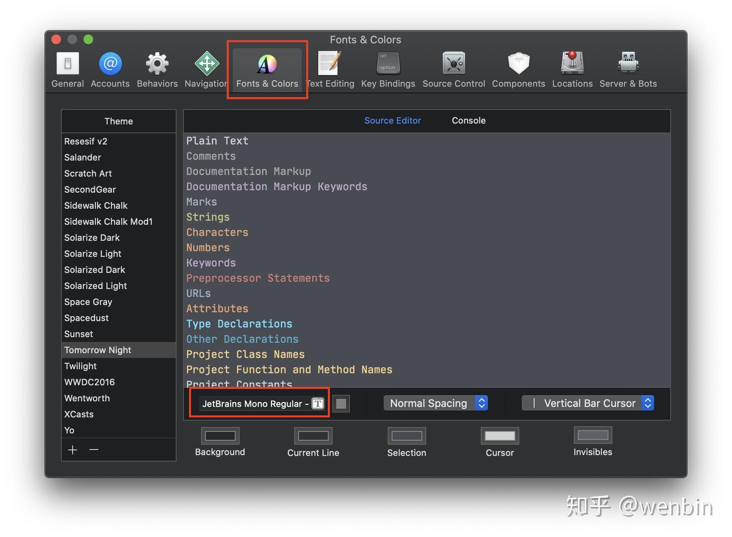 Xcode Preferences 添加自定义字体 JetBrains Mono - 知乎
