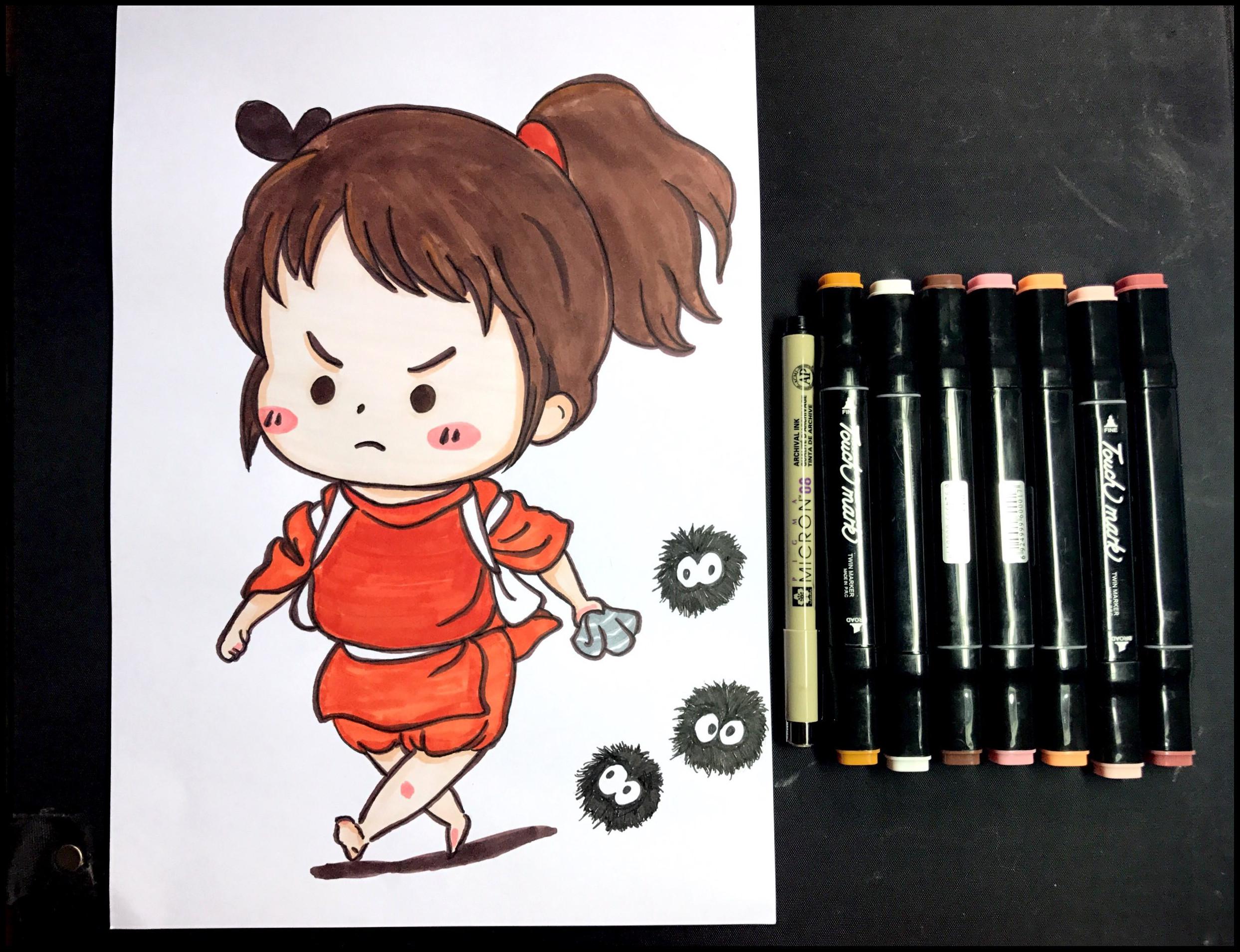 今天我们画q版的千寻.大家好,我是刀刀.又到了每天一画的时间.