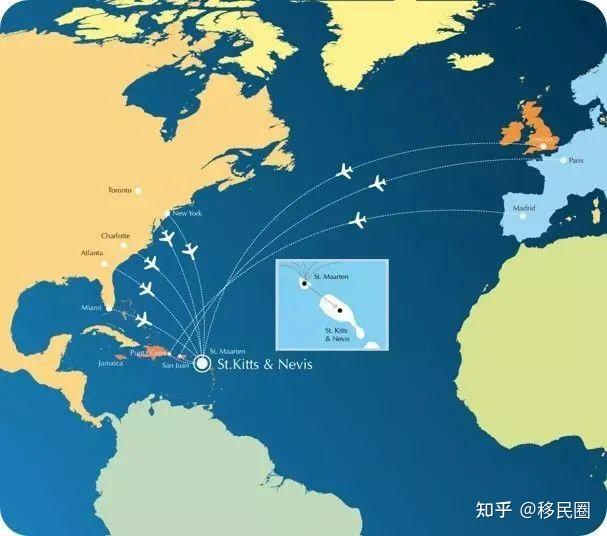 位于东加勒比海背风群岛北部,由圣基茨和尼维斯岛屿组成,地理位置得天