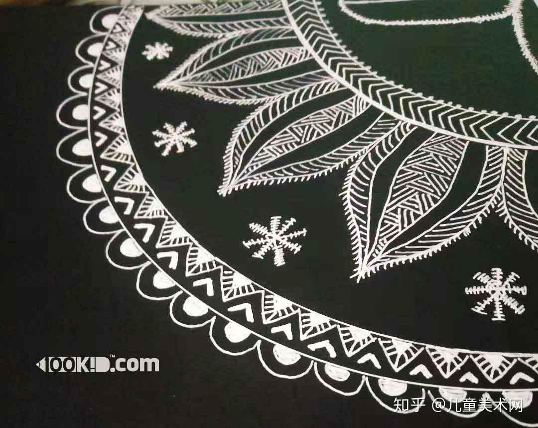 黑白线描教程高光笔教你画捕梦网