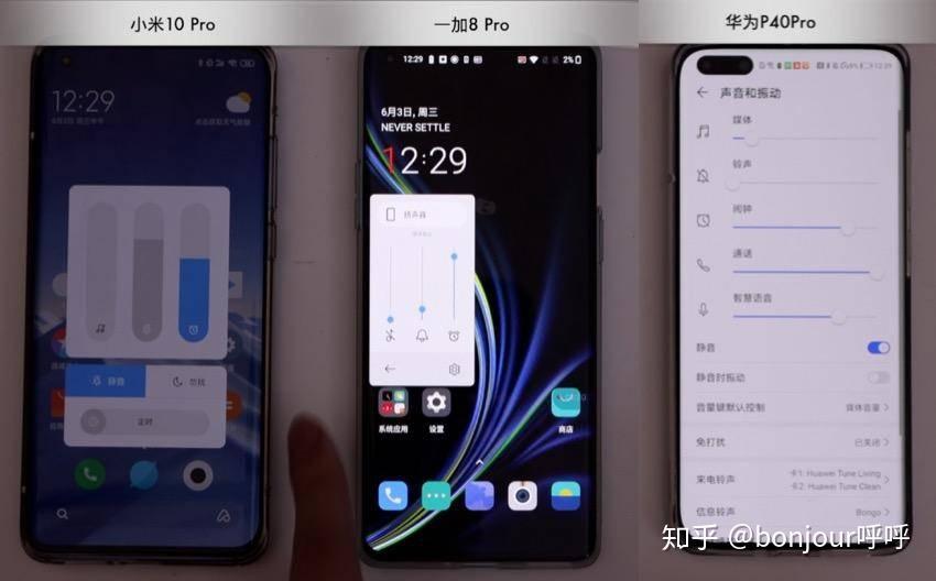 2020热门手机横评下华为p40pro小米10pro一加8proiphone