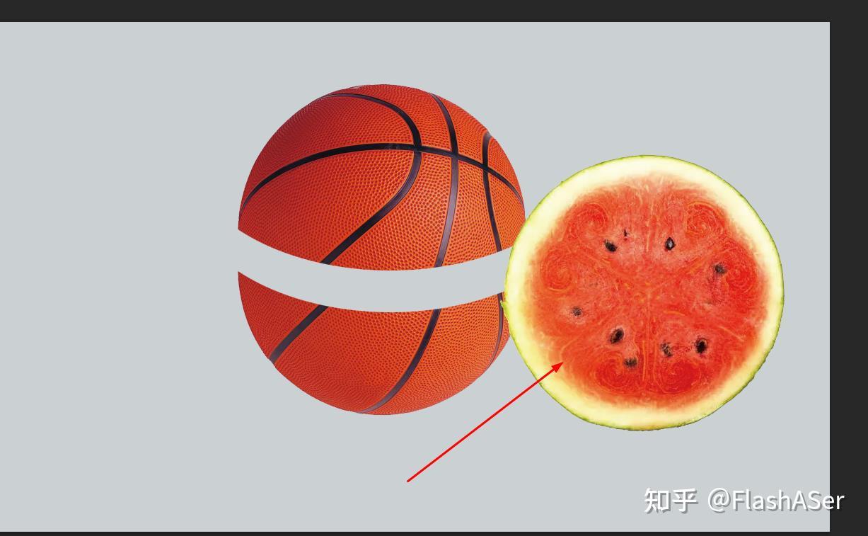 photoshop如何将一个篮球分成两半