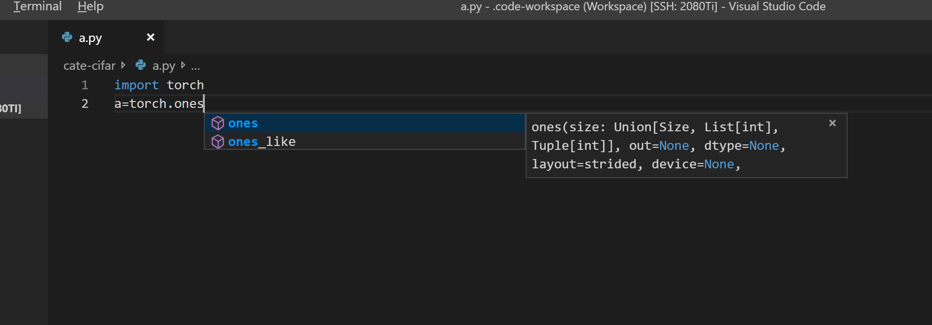  vs code remote torch 