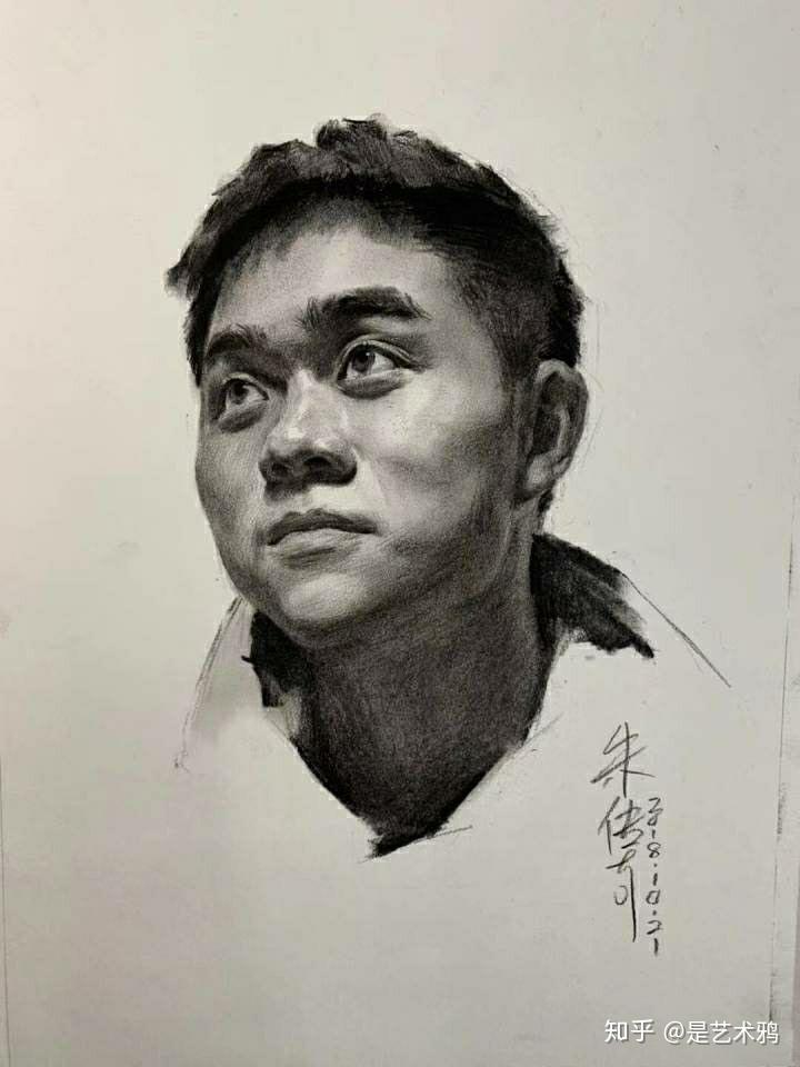 分享几张朱传奇老师的素描作品 多临摹大师作品 提升