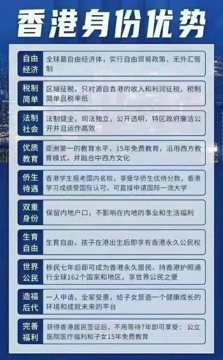 9. 香港沒有遺產稅,將來子女過繼財產無需繳納重額的稅賦.8.