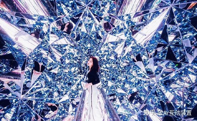 钻石隧道创意艺术装置钻石菱形镜面通道网红拍照道具