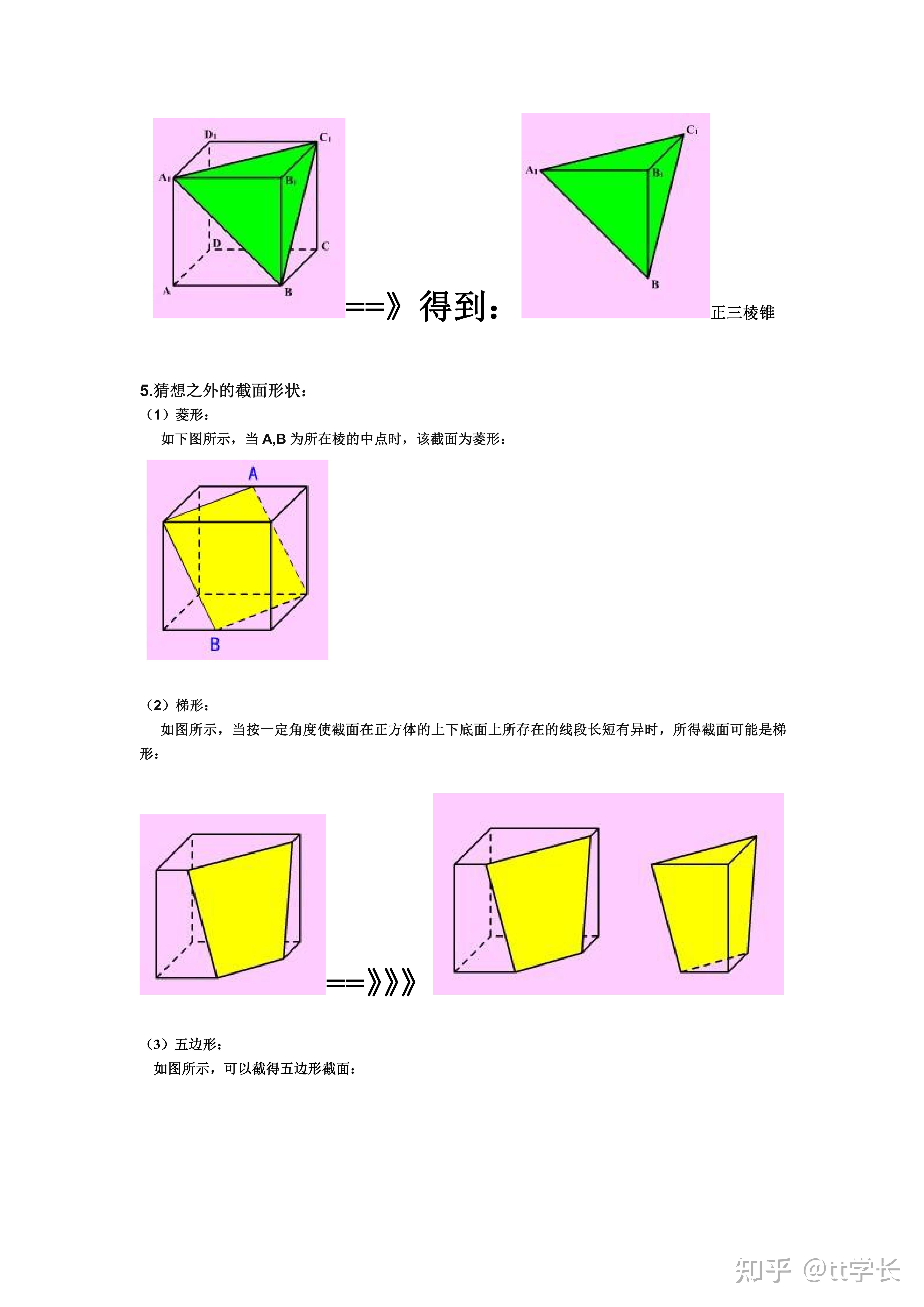 tt学长干货正方体有几种截面你们的都知道吗