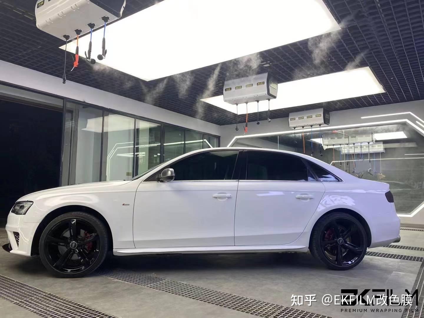 奥迪a4l汽车贴膜ekfilm改色膜高亮白