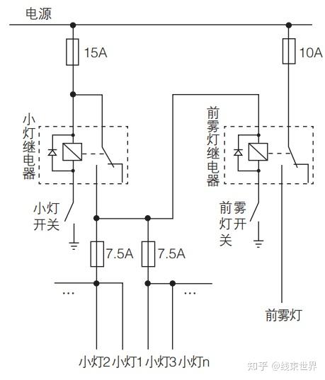 某小灯系统接线原理本文以汽车灯光系统中的小灯系统作为汽车线束轻量