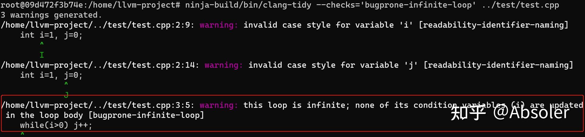 clang tidy check clang tidy check