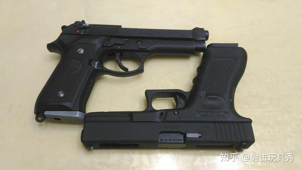 台湾airsoft玩家心得weglock18玩具枪开箱内含贝瑞塔m92s